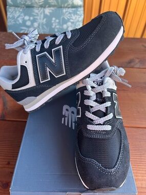 New Balance Kids Black and Gray Athletic Sneakers